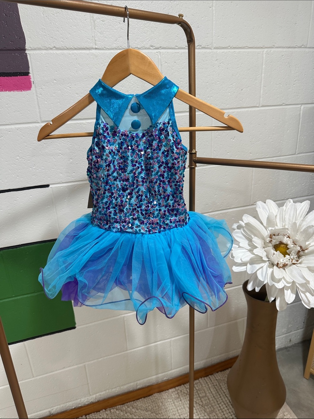 Sparkling Blue Sequin Tutu Costume Dress - Kids